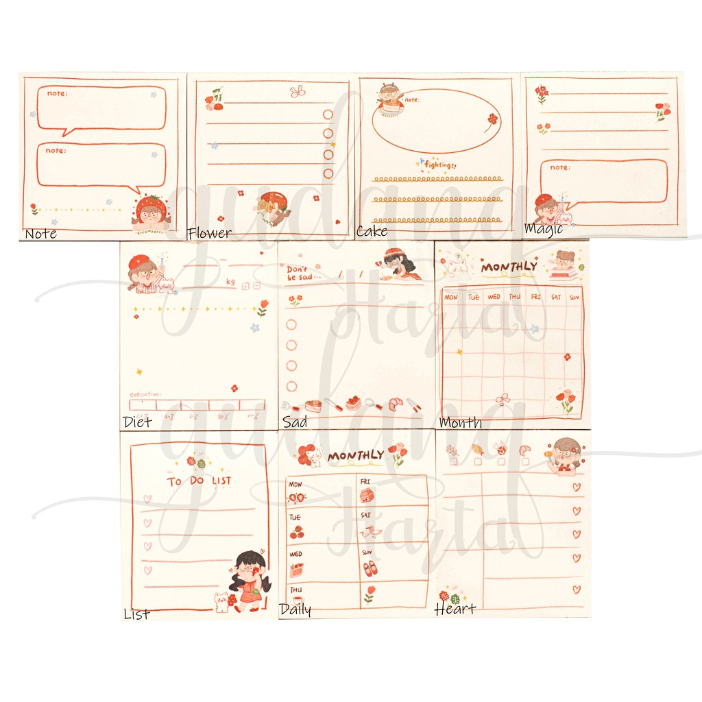 

Memo Daily Plan White Memopad Lucu Notes Unik DIY Scrapbook GH 301189