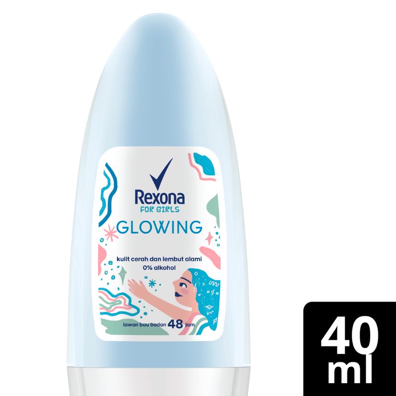 Rexona Deodorant Roll On Glowing White 40ml Anti Bakteri / Dreamy White /Rexona Men Ice Cool