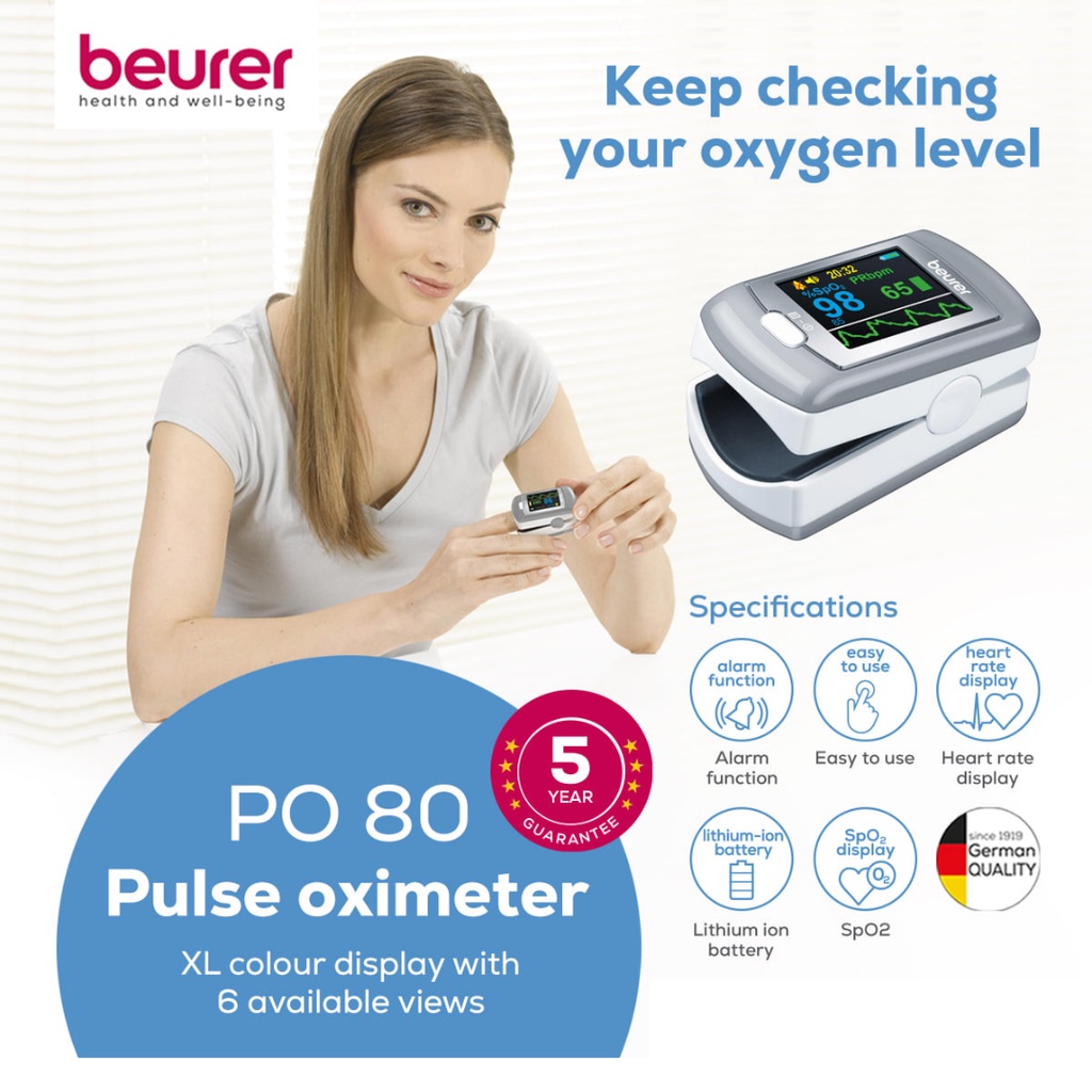 Beurer Pulse Oximeter PO-30 / PO 30 / PO30 Alat Ukur Kadar Oksigen - Oximeter / Oxymeter