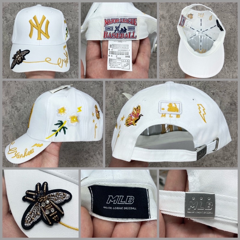 MLB NY YANKEES BEE BASEBALL CAP / TOPI MLB BEE NEW YORK YANKEE MIRROR 1:1 PERFECT COPY