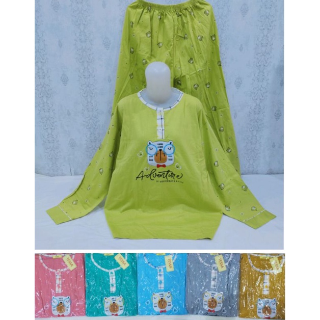 Baju tidur PP jumbo Tessa LD 116  celana panjang lengan panjang jumbo-5