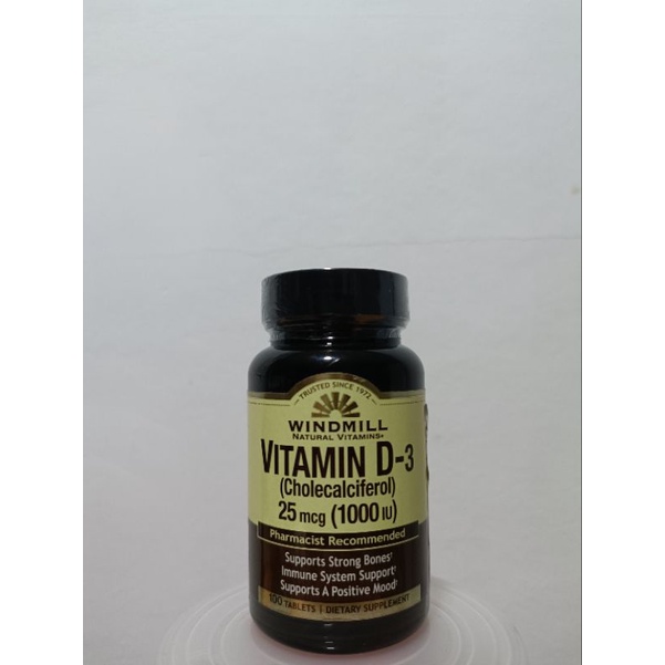 WindMill Vitamin D3 1000 IU 25 Mcg 100 Tablet BPOM