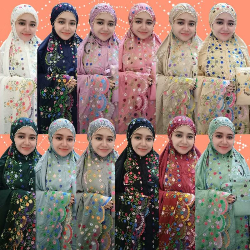 MUKENA SETELAN RANIA BAHAN METT RAYON PREMIUM FULL BORDIR
