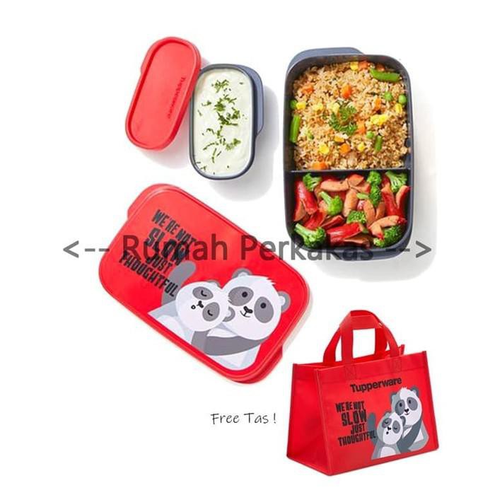 (ORIGINAL TAPERWARE) Tupperware Foodie Buddy Panda bekal makan komplit TERMURAH