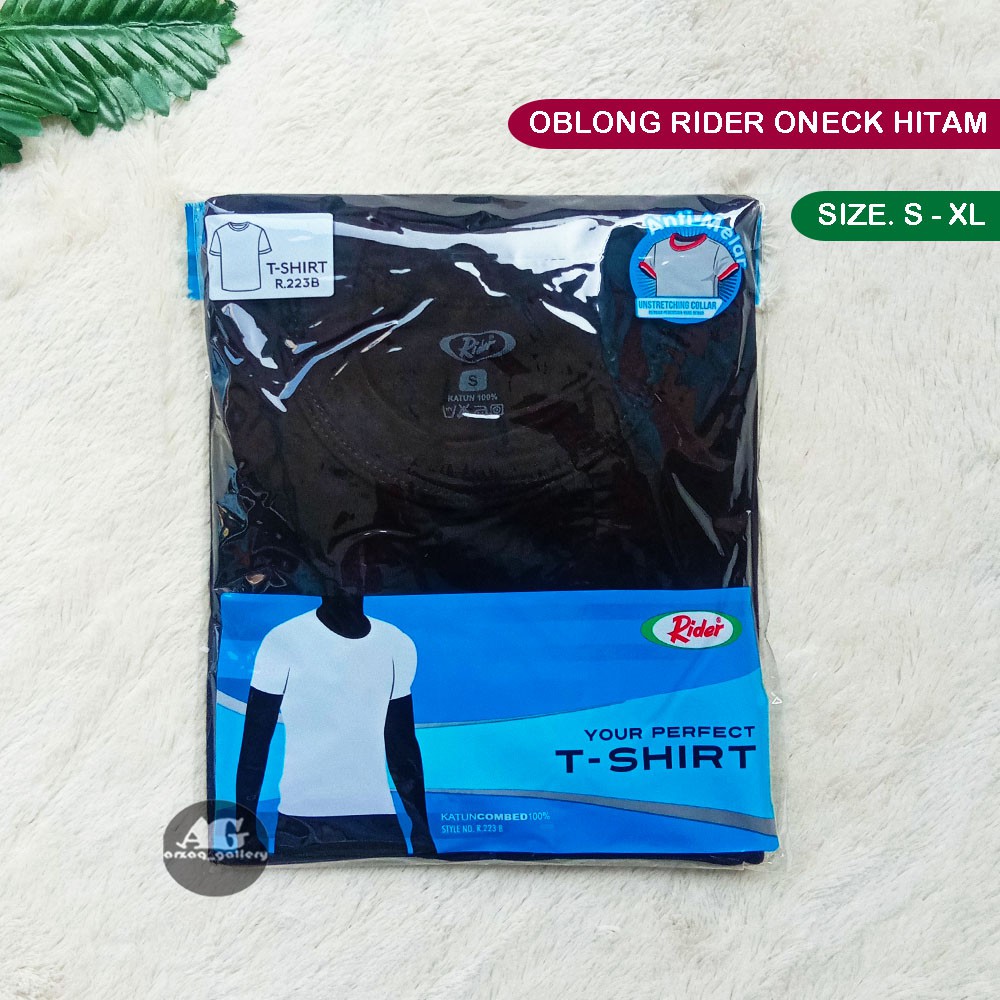 OBLONG RIDER O-Neck HITAM | kaos rider | Kaos Hitam polos | Kaos dalam rider | kaos hitam