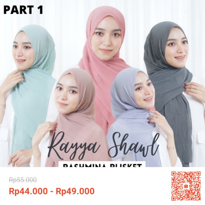 READY STOK - Hijab Pashmina Plisket Premium Zovara Rayya Shawl