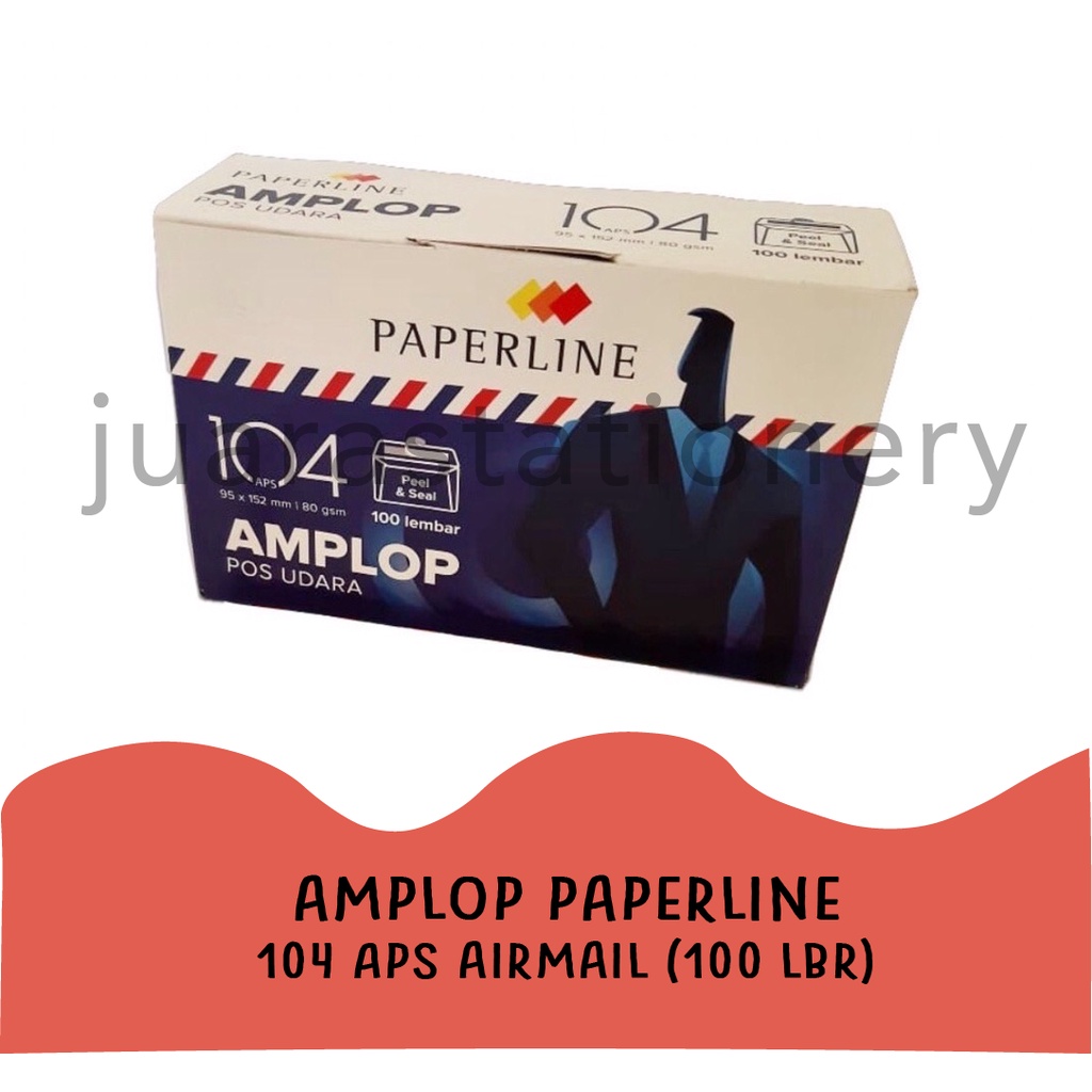 

( ISI 100 LEMBAR ) Amplop Paperline 104 APS Airmail - Amplop / Envelope / Amplop Surat