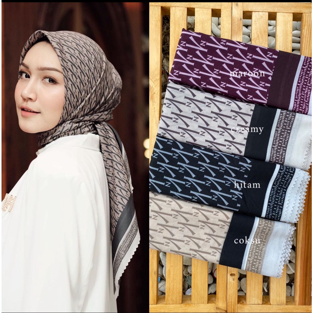 SADEAN HIJAB DENAY MOTIF TERBARU/HIJAB SEGIEMPAT MOTIF BAHAN VOAL TERBARU