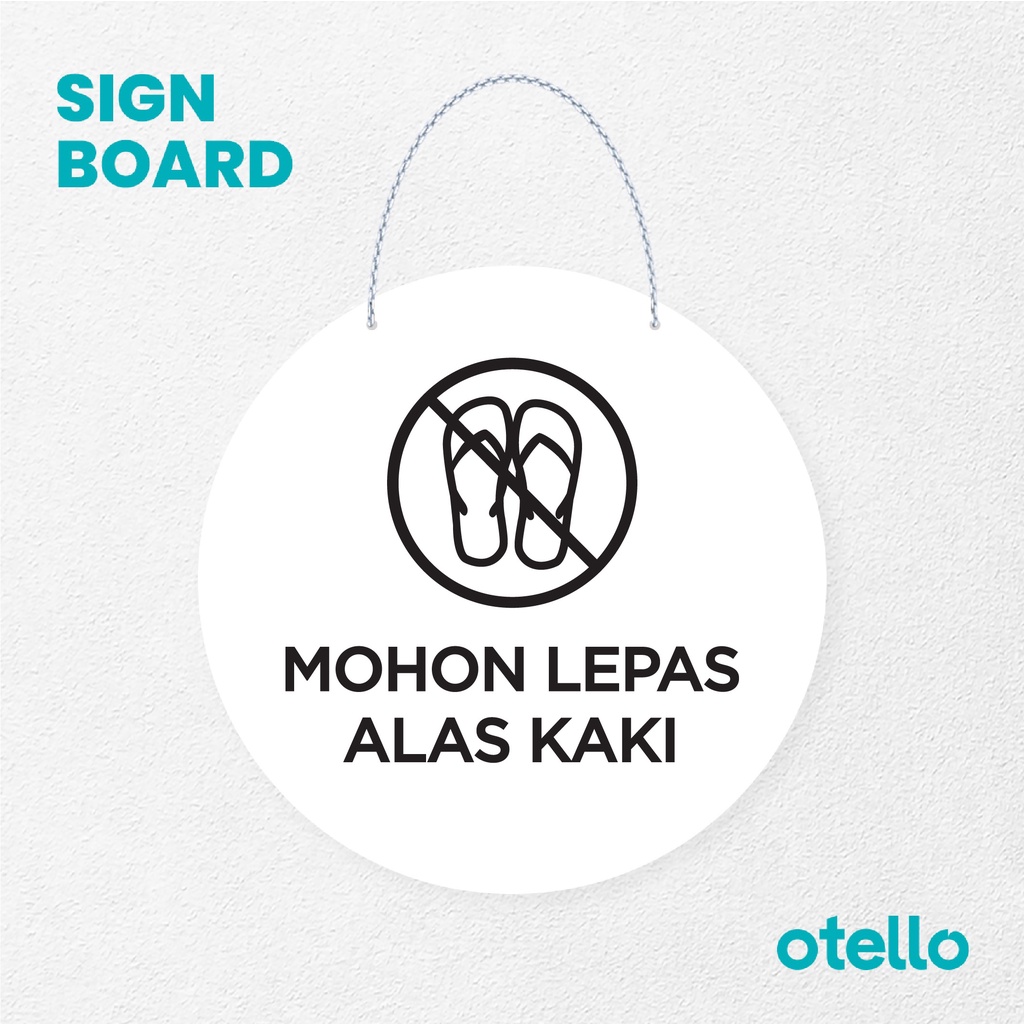 Otello Sign Mohon Lepas Alas Kaki Signage Board Acrylic Papan Gantung Label Akrilik Rantai Petunjuk Toko Modern Minimalist Kafe Restoran Kantor Gedung Cafe