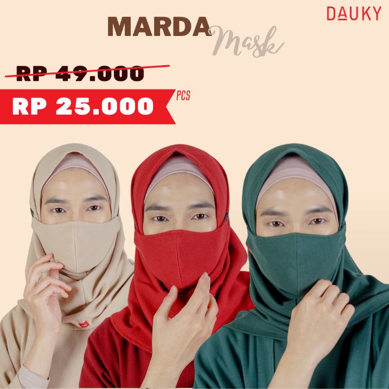 Masker hijab polos Marda mask dauky terbaru