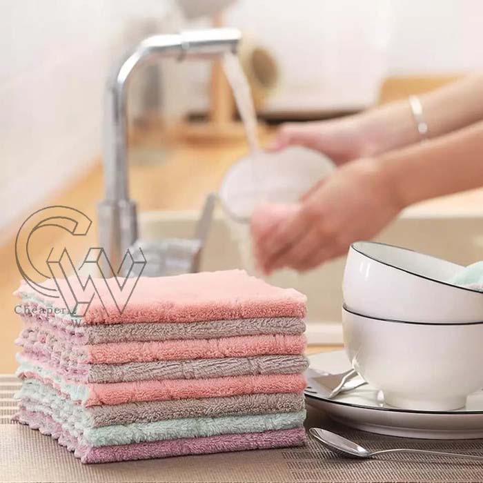 Cheaper-Kain Lap Piring Anti Minyak Bahan Microfiber Berkualitas Murah Meriah