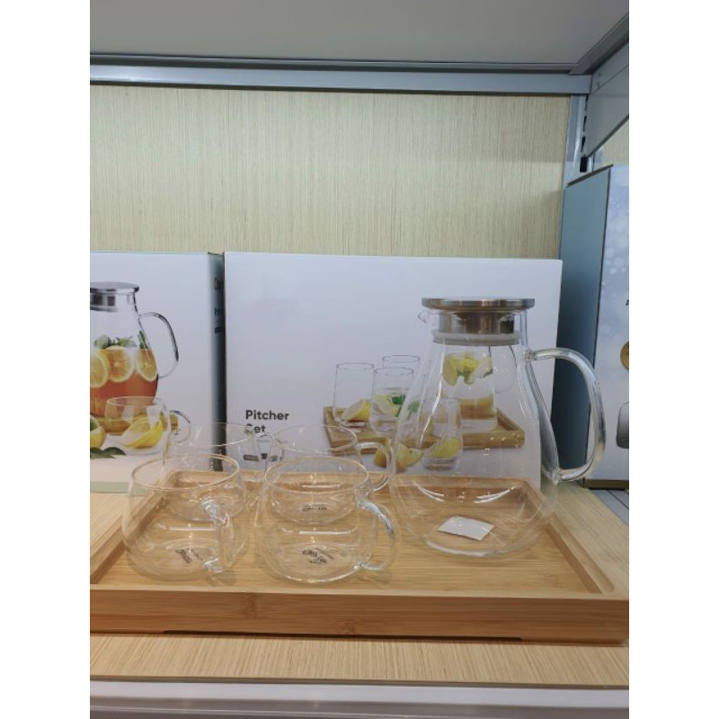 Set Teko Dengan 4 Gelas dan Nampan/Set Teko 6pc