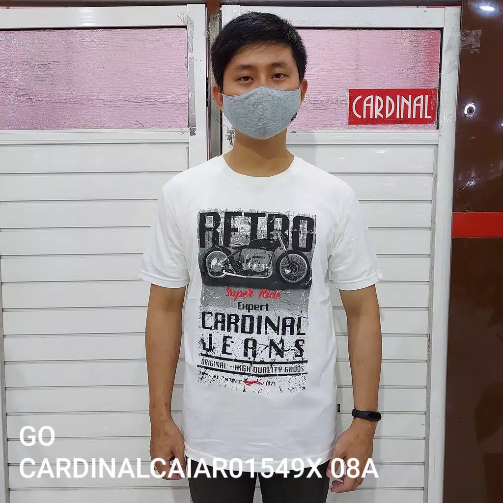 BB CARDINAL JEANS KAOS Cowok Pakaian Pria Lengan Pendek Santai