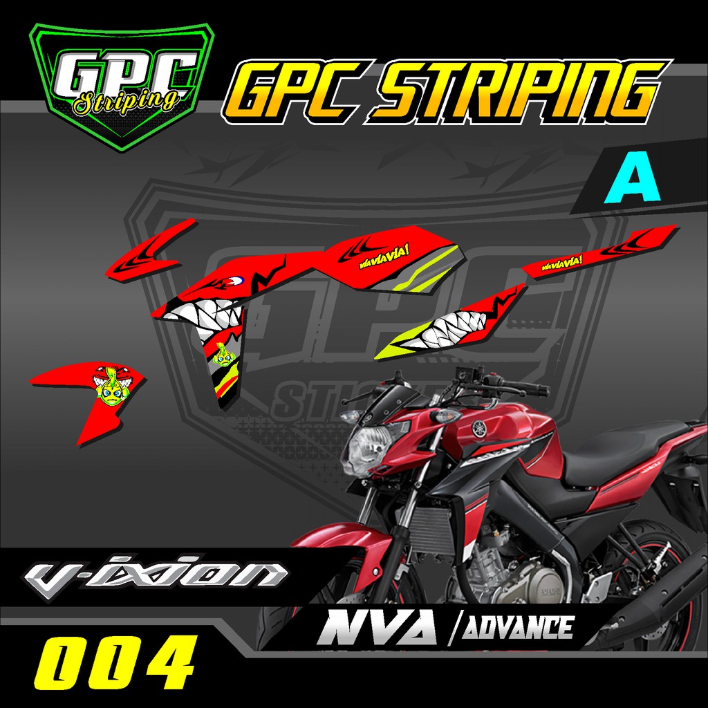 STICKER STRIPING VIXION NEW NVA/ADVANCE 004 FZ 150i MOTIF Hiu Shark