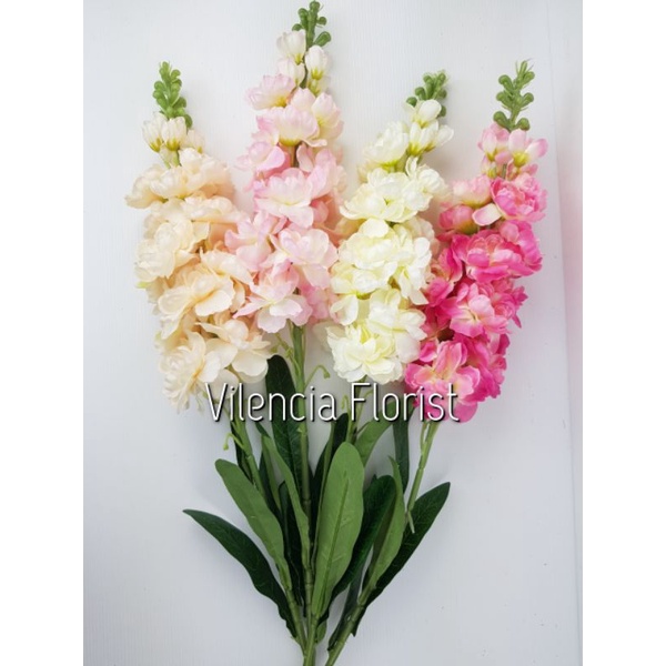 BUNGA SNAPDRAGON DELPHINIUM PALSU ARTIFICIAL PLASTIK IMITASI DEKORASI HIAS TINGGI UNTUK POJOKAN RUANGAN