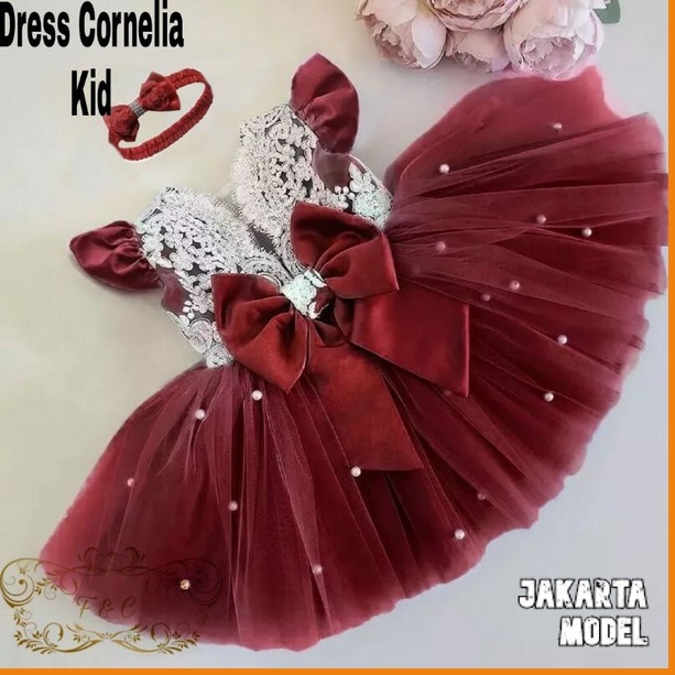 Baju Dress Pesta Anak Perempuan Usia 3 4 5 6 7 8 TH Import Korean Style Modern Murah Trend asa Kini 