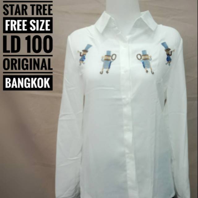 Kemeja putih sifon serat