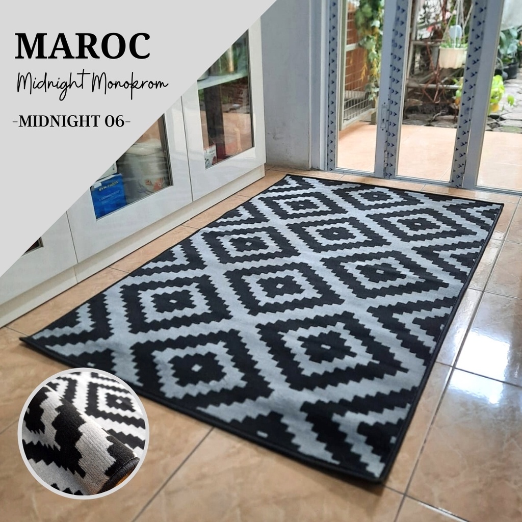 MAROC Karpet Lantai 100x150 Midnight Monokrom - MIDNIGHT 06