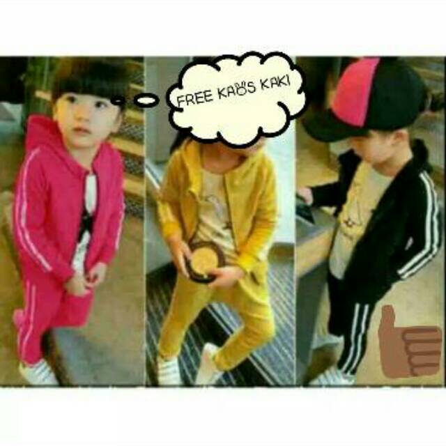 [COD] bayar di tempat Trening Stelan adidas anak baju olah raga anak training