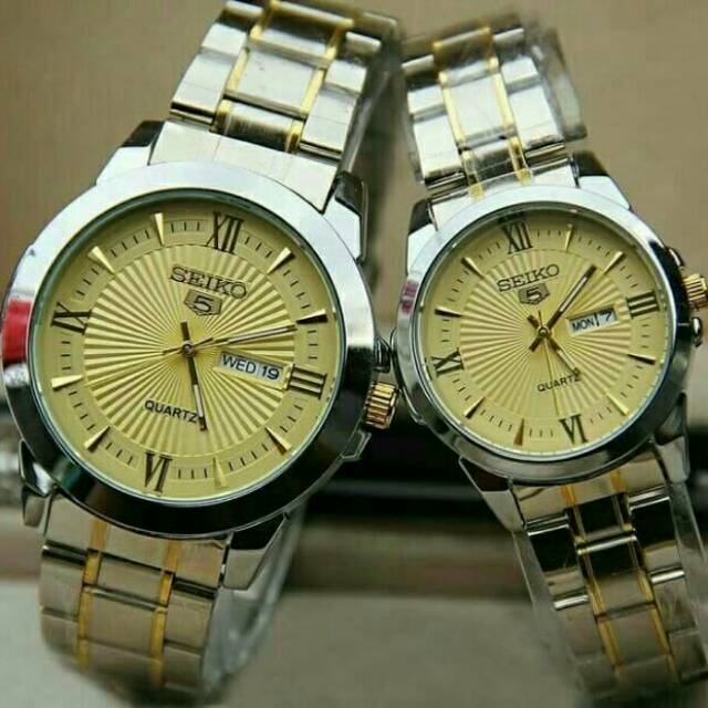 JAM TANGAN COUPLE/PASANGAN SEIKO RANTAI KW SUPER ANTI AIR ELEGANT HARGA BERSAHABAT...