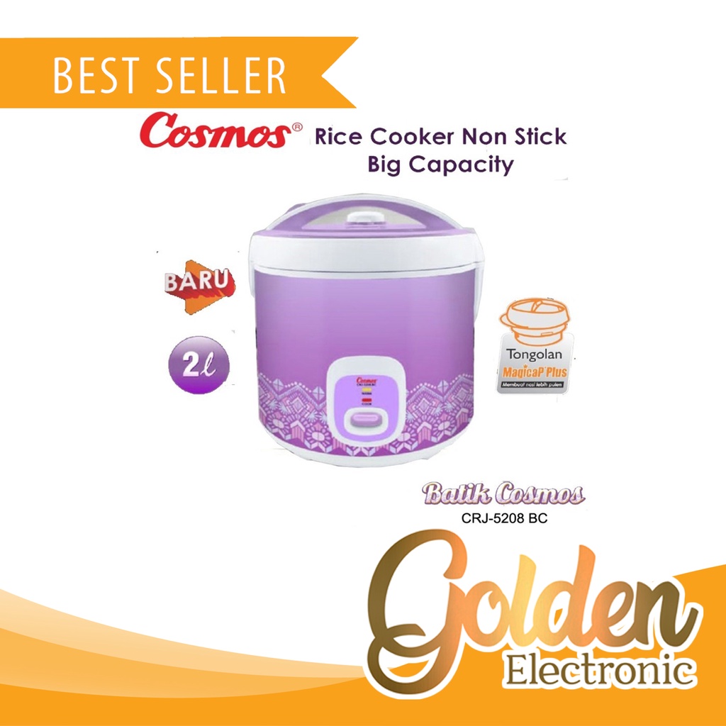 Magic Com Cosmos CRJ-5208 BC Big Capacity 2 Liter Rice Cooker Cosmos CRJ-5208BC