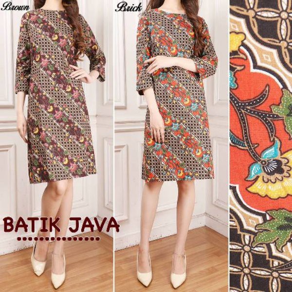 Terlaris  baju DRESS wanita BATIK JAVA - konveksi murah tanah abang