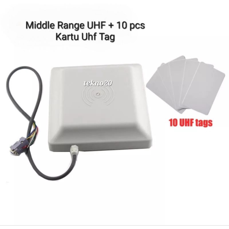 Middle Range UHF Passive 5M Reader UHF Middle Range RS232 RS485 Wiegand 26/34 Free SDK + 10 pcs Kartu UHF