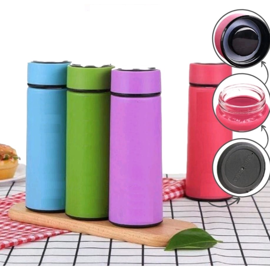 Botol Minum Termos Kaca 450ml Unik Warna Warni Polos-Tempat Minuman Six Oup Beling Kaca Aesthetic Cover Plastik-Tumbler Air Minum Murah Mini Unik Korea 6oup Cantik Free BPA Tahan Panas