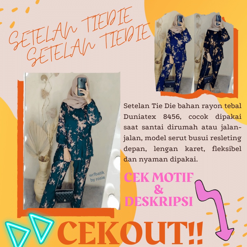 Setelan Wanita Tie Dye One Set Tiedye Set Tie Die Tiedie Busui Friendly Tiedye Baju Lengan Panjang