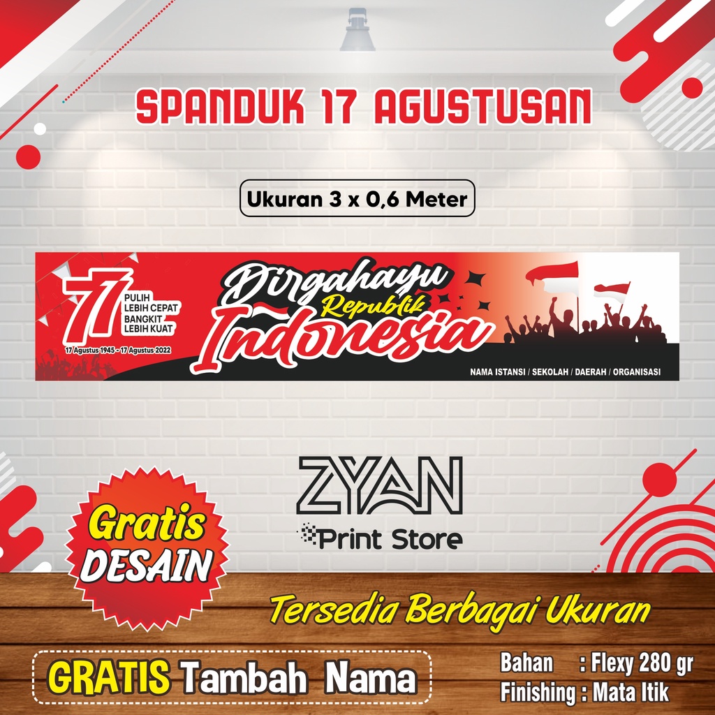 SPANDUK BANNER HUT RI KE 77