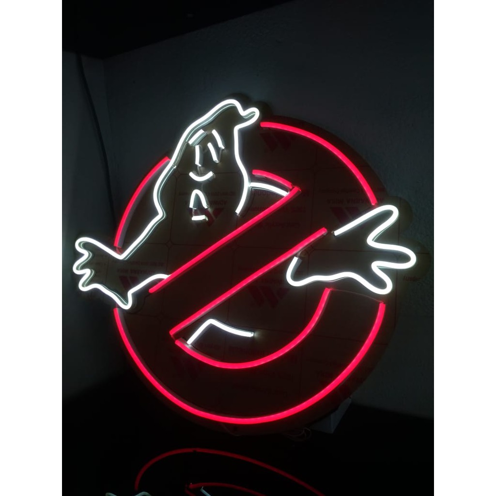 NEON LED GHOSTBUSTER / NEON GHOSTBUSTER / NEON BENTUK GHOSTBUSTER / NEPN LOGO FILM GHOSTBUSTER