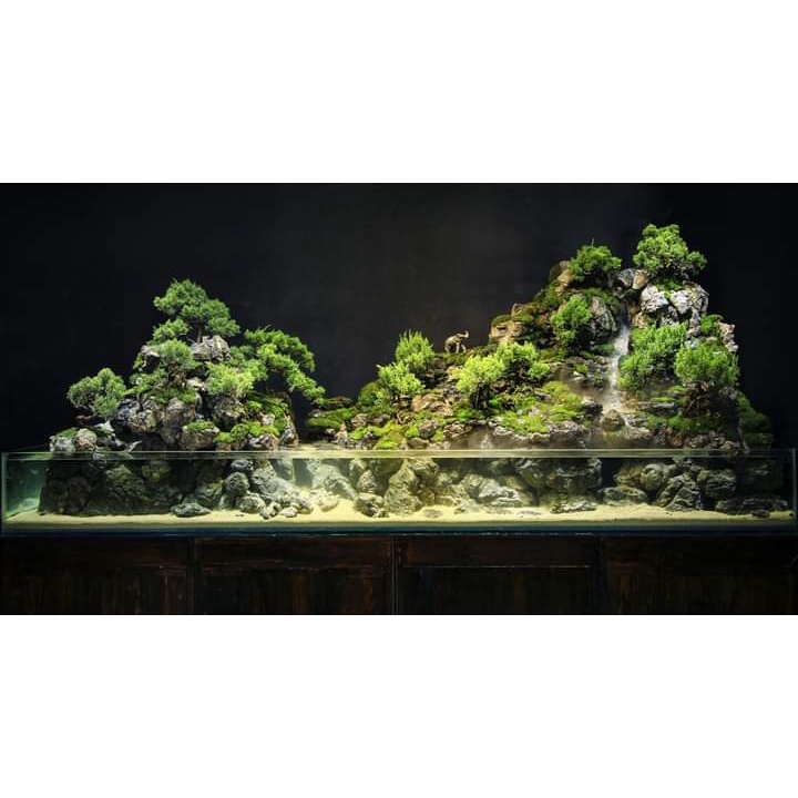 Nickz Shallow Tank dekorasi 200cm fullset all equipment + cabinet