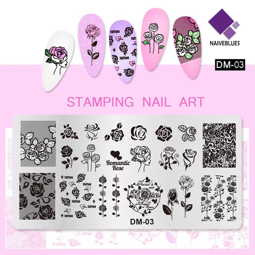 Naiveblue &gt; Cetakan Kuku DIY Bahan Stainless Steel Untuk Nail Art