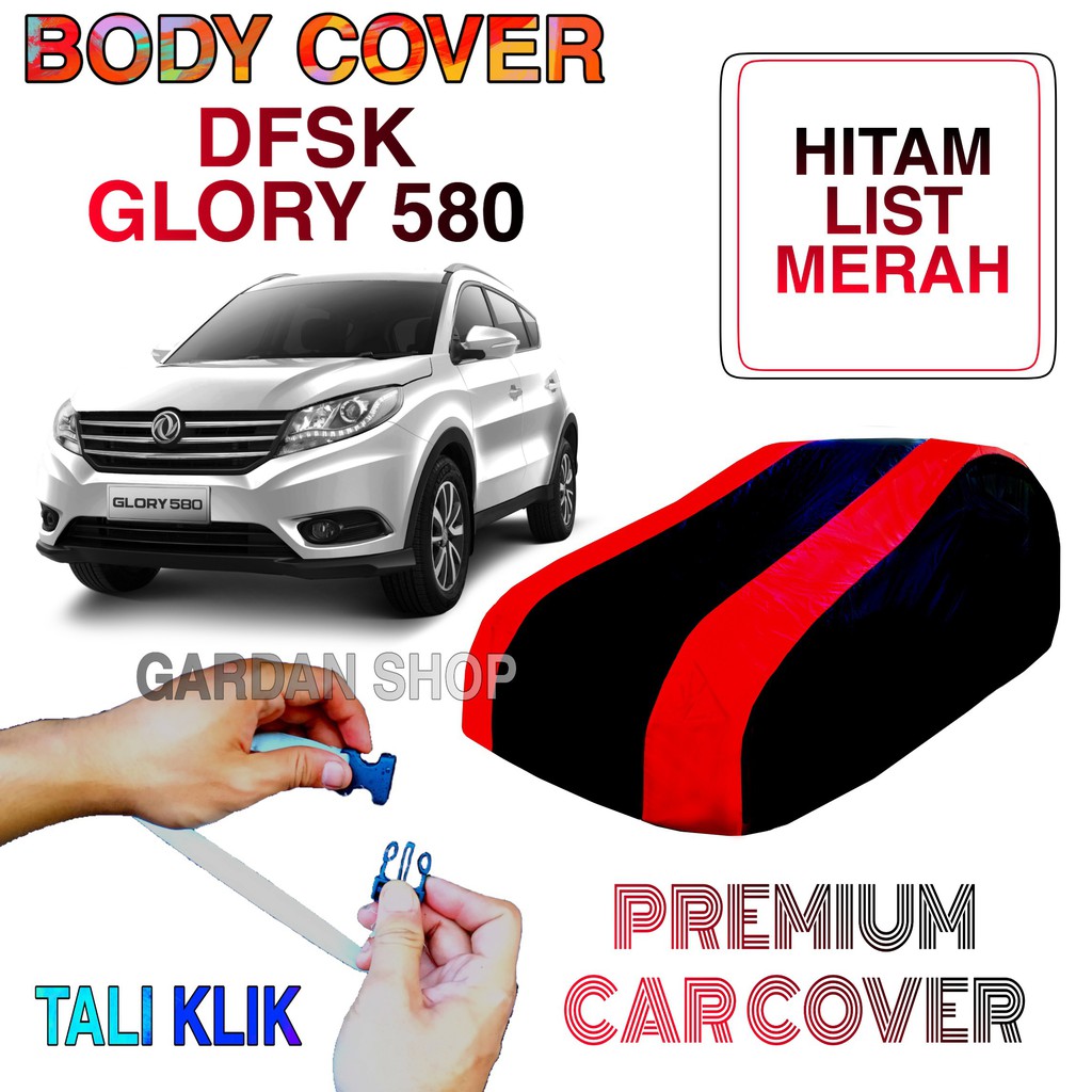 Sarung Mobil DFSK GLORY 580 List MERAH Body Cover Penutup Dfsk Glory 580 PREMIUM Red