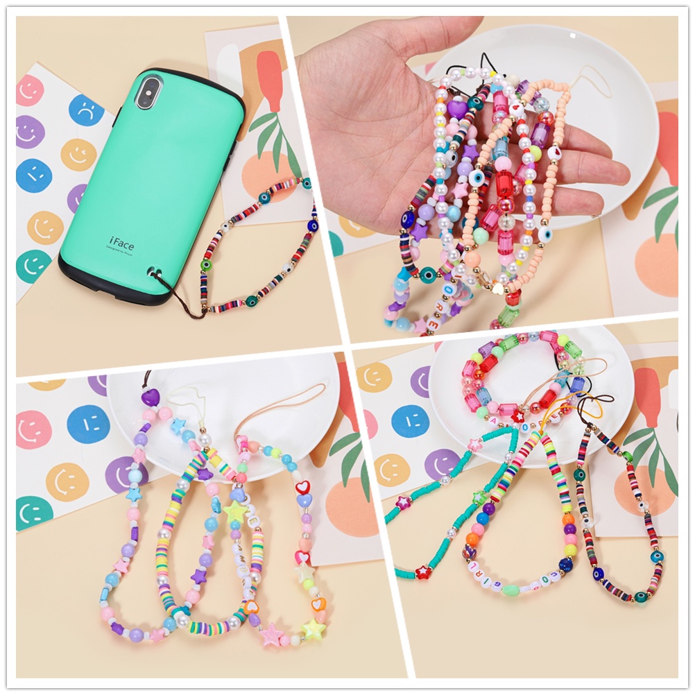 Gelang fashion lanyard ponsel manik-manik