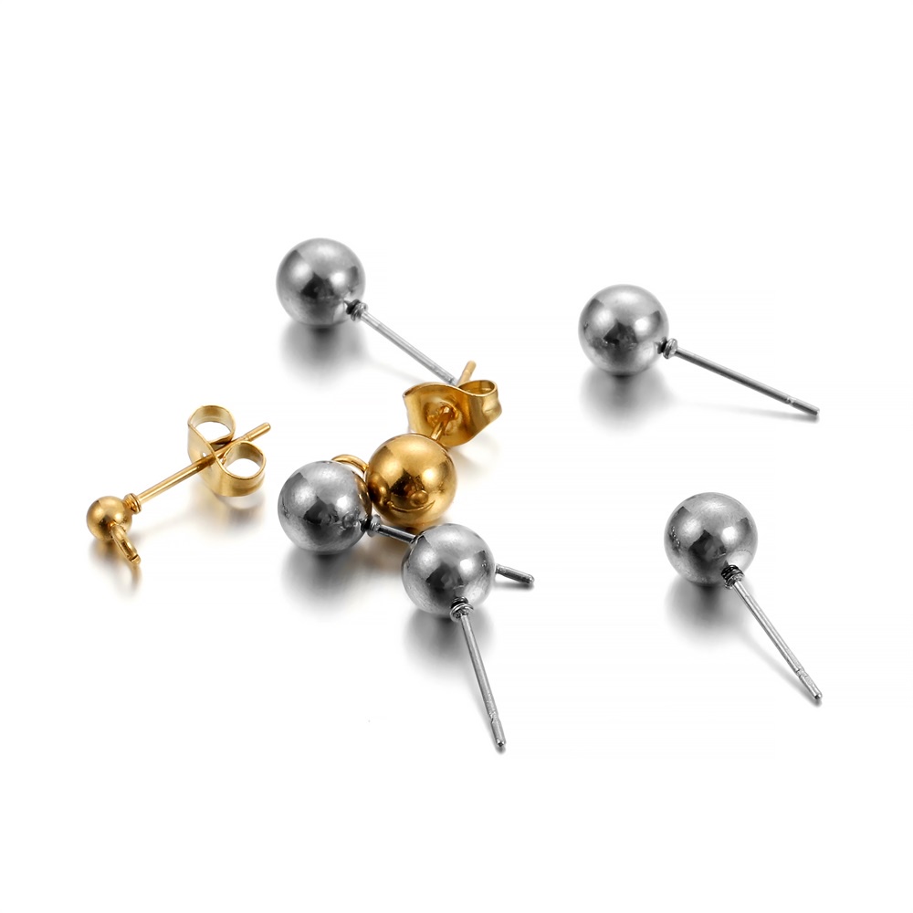 Anting-anting kepala bola stainless steel dapat digunakan untuk kait telinga anting-anting diy