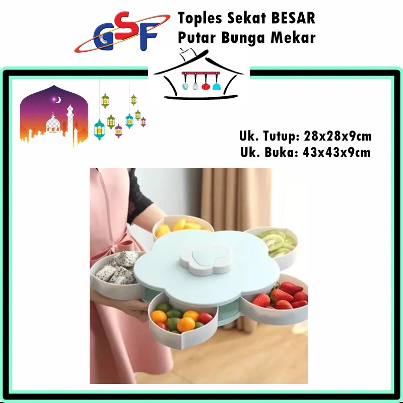 Toples Kue Sekat Besar Putar Bunga Mekar GSF G-4140