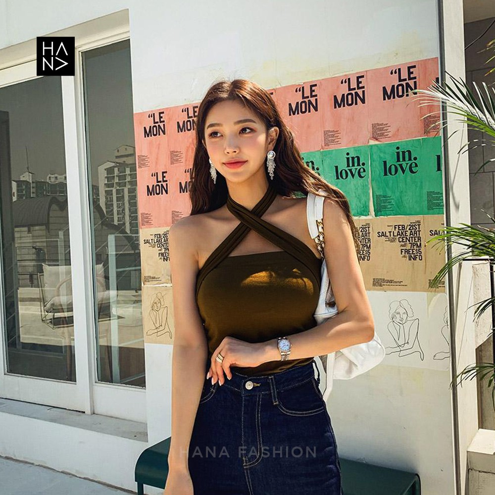 HanaFashion JKT - Maddie Tank Top Crop Stylish Wanita - CT086