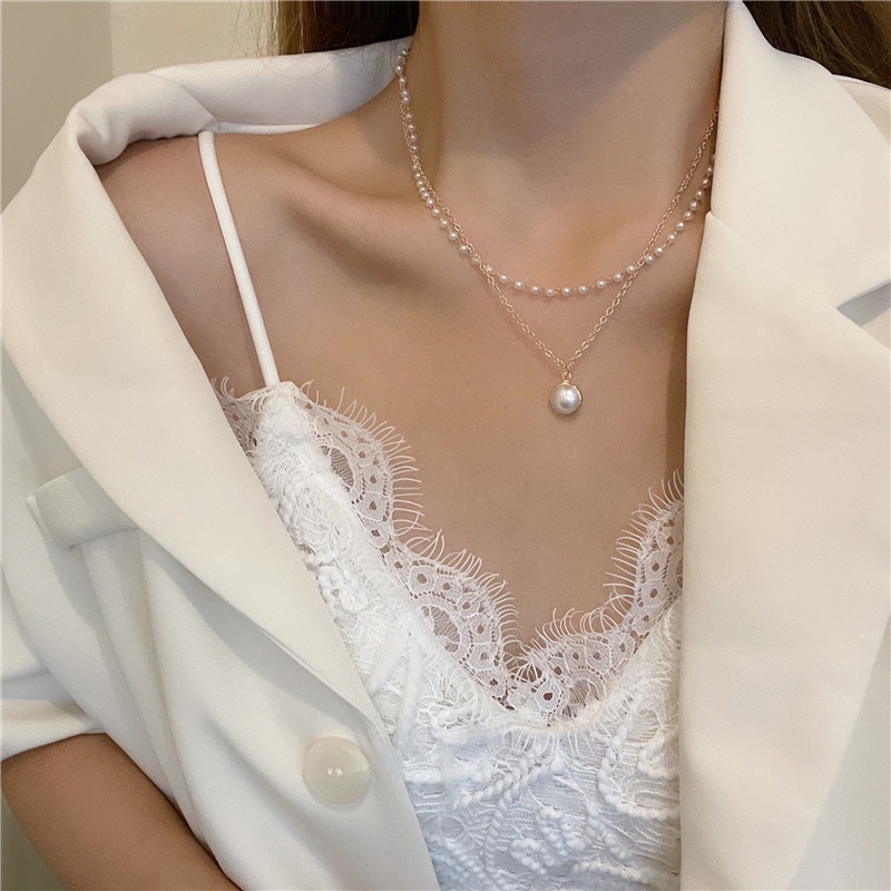 Pearl Necklace Accessories Clavicle Chain Retro Temperament