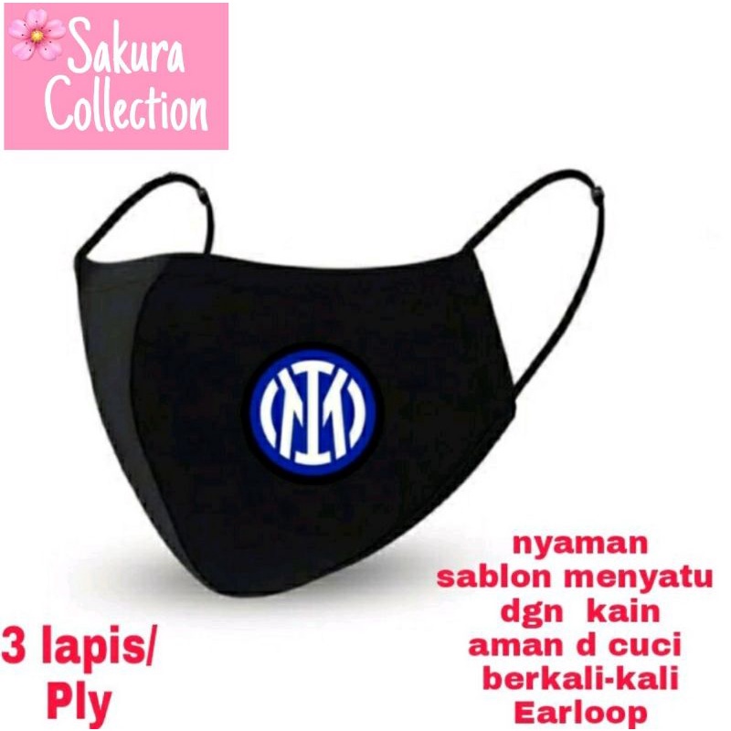 Masker Intermilan kain 3 ply / Scuba Anak Dewasa / Earloop