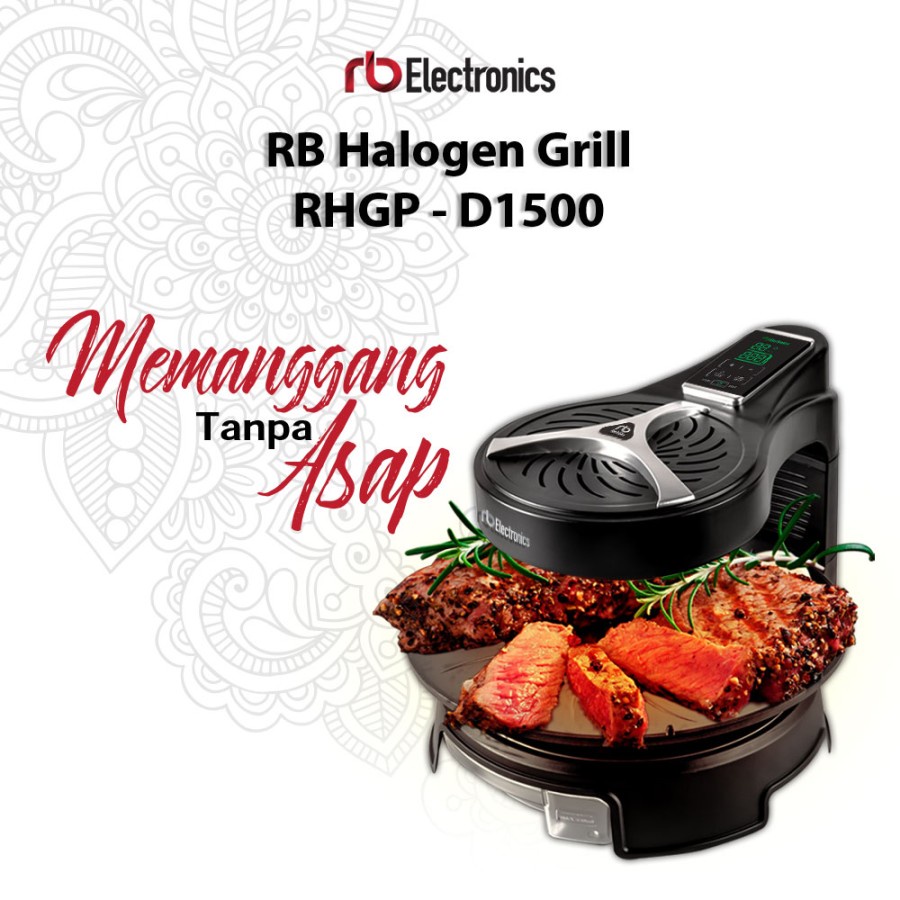 RB BBQ Halogen Grill RH-GP D1500 Memanggang Tanpa Asap