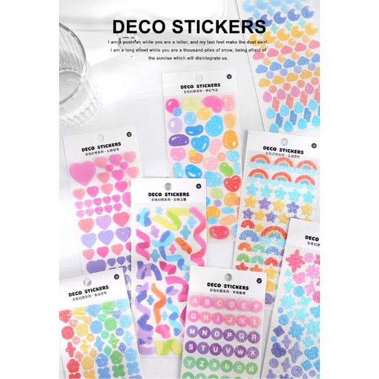 

Stiker Gliter Color Fantasy Series Deco Scrapbook/Diary/Journal/Photo Card/HP/Laptop/Tumbler