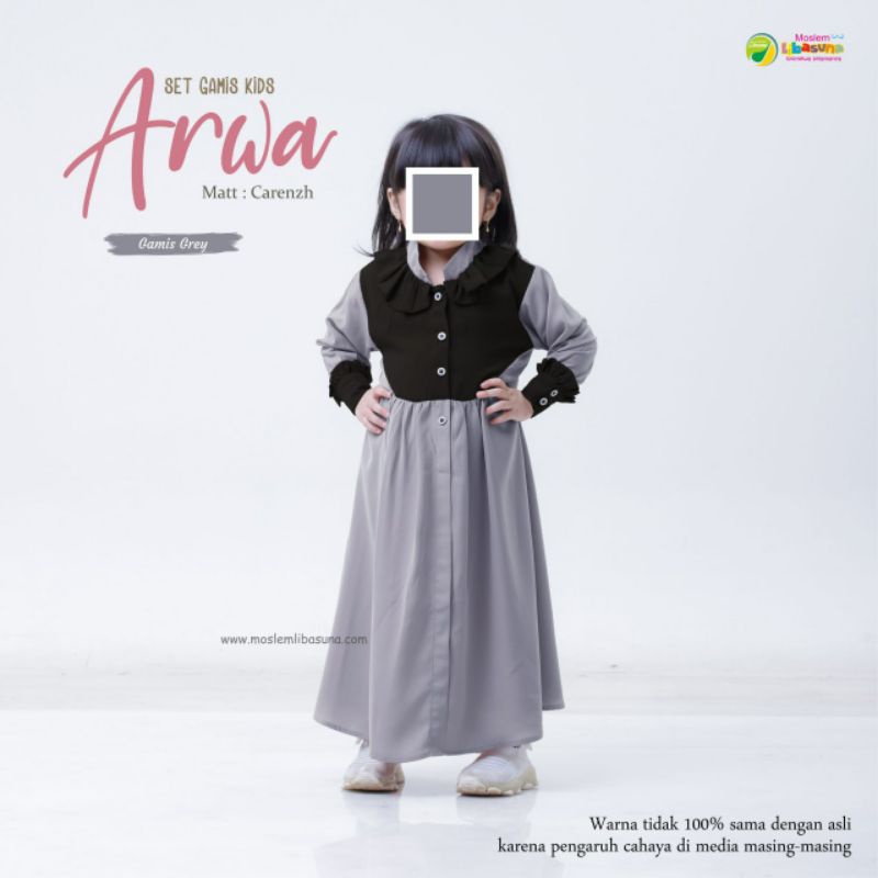 Gamis anak syar'i set cadar Arwa kids by Moslem Libasuna
