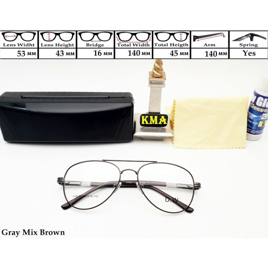 Kacamata aviator minus frame kacamata unisex new