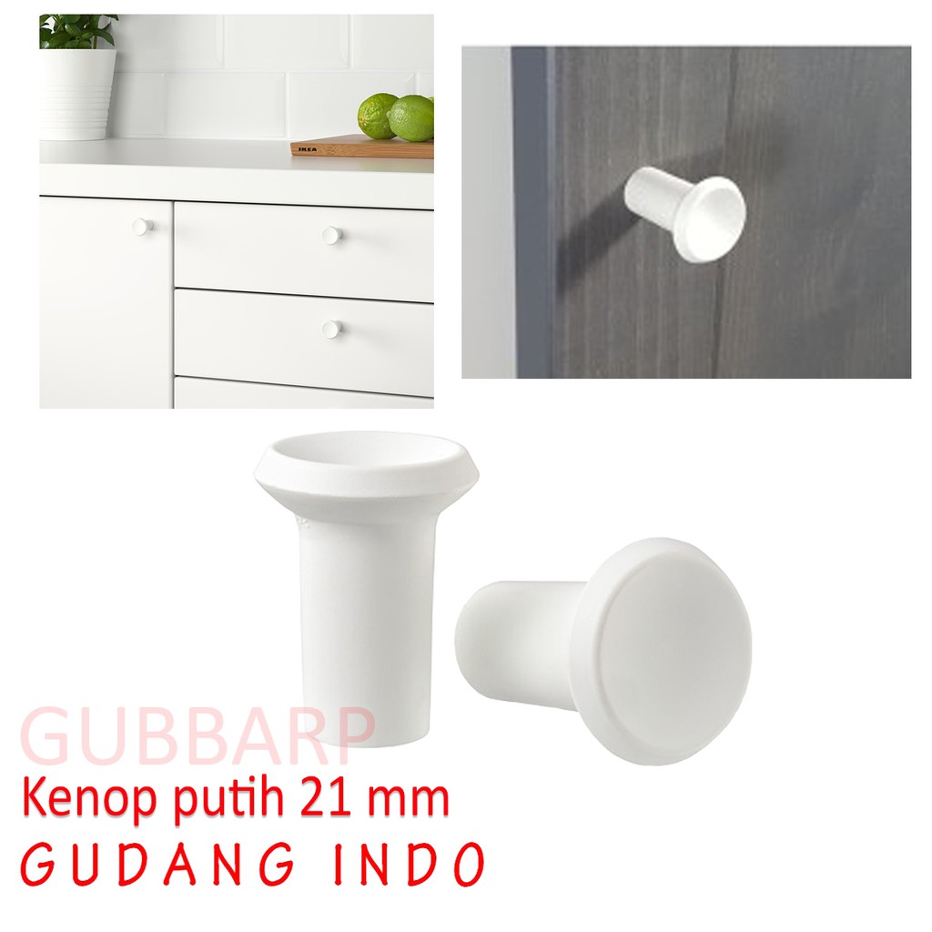 Kenop putih 2 pcs / kenop / tarikan laci / lemari / pintu