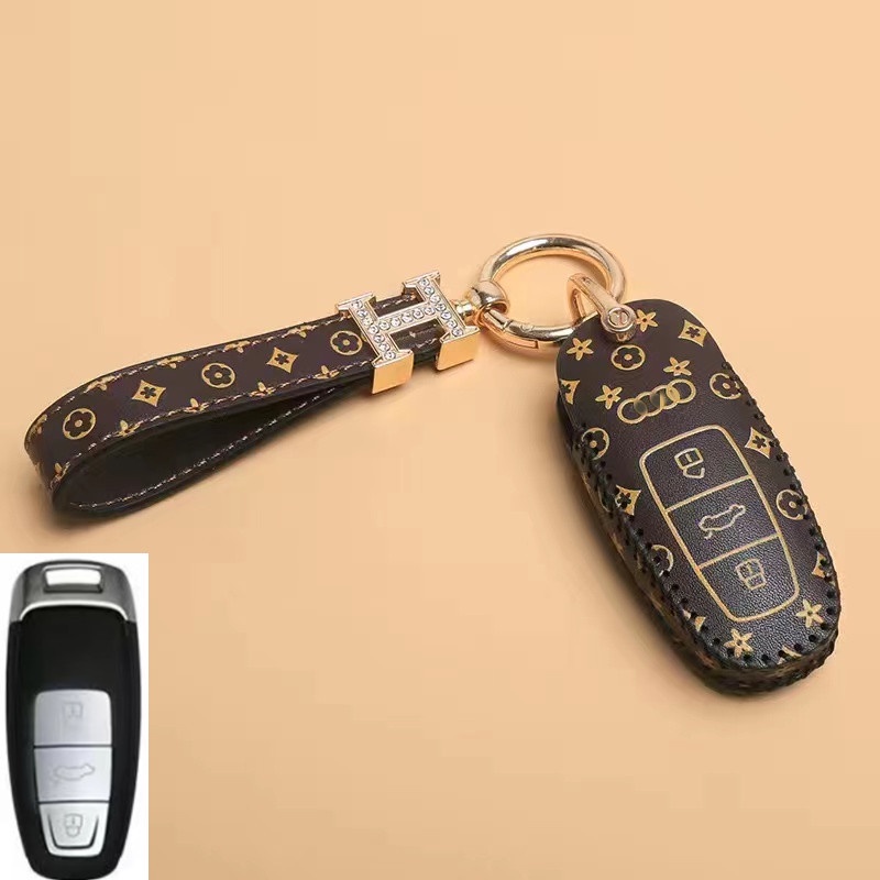 Case remote Kunci Mobil Bahan Kulit Untuk Audi A4L A3 A5 Q5 A4 Q7 Q5L Q3 Q2L