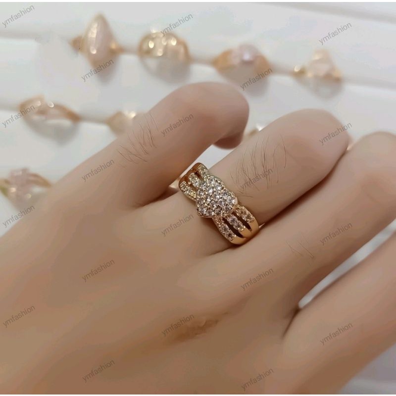 cincin xuping emas dengan permata zircon C07