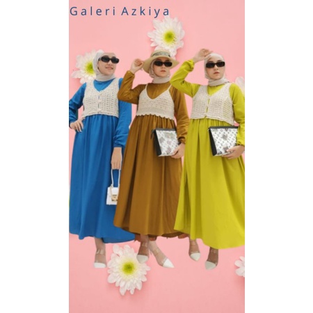 BISA COD OLIVIA DRESS / OLIVIA DRESS SET VEST / DRESS SET VEST / GAMIS SET VEST / VEST RAJUT / VEST 