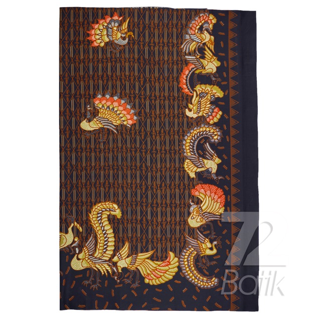 KAIN BATIK KATUN Premium Motif Burung Warna Hitam Coklat Nila Hijau 729823 Cap 72 Jarik Jarit Samping Kebat Panjang Batik Katun Modern Premium Bahan Seragam Batik Pernikahan Kantor Keluarga Murah Kamen Jadi Batik Bali Lembaran