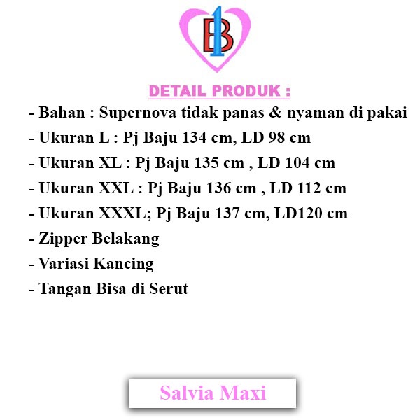 SALVIA MAXI Baju Maxi Wanita Muslimah B1-Love 7670-7975-8232-8585 L,XL,XXL,XXXL